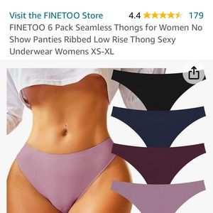 FINETOO 6 Pack Women’s Underwear Sexy  thong Panties